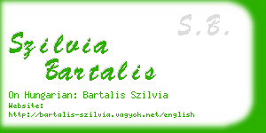 szilvia bartalis business card